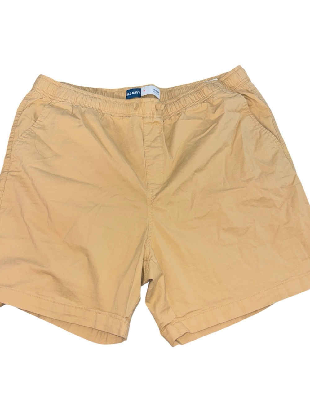 Old Navy Men's Pale Mustard Yellow Elastic-Waist Athletic Shorts - Picture 2 of 3